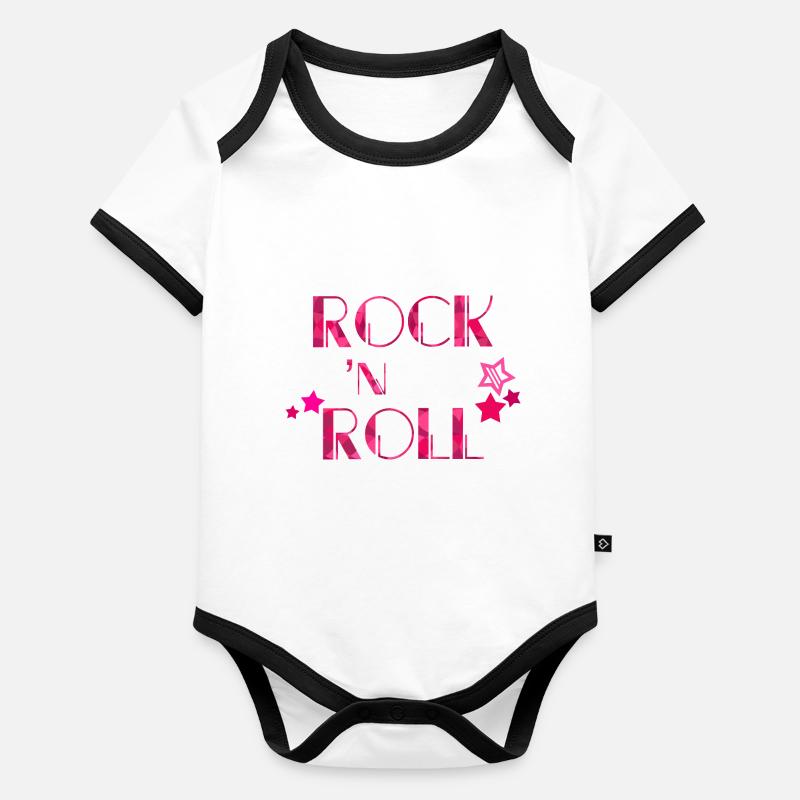 ROCK’N ROLL Body Bébé bio contrasté manches courtes