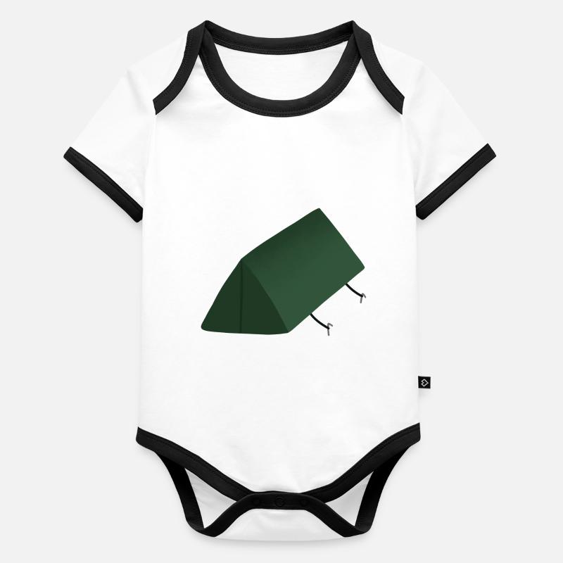 Tente Verte Body Bébé bio contrasté manches courtes