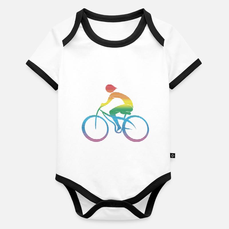 Cycliste Body Bébé bio contrasté manches courtes