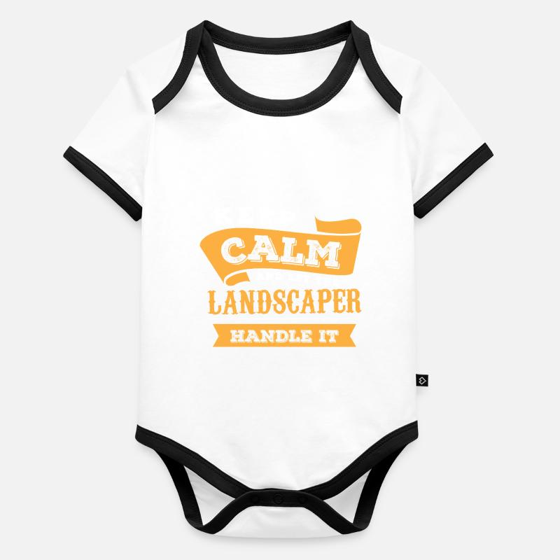 Keep Calm Landscaper Design Baby Bio-Kurzarm-Kontrastbody