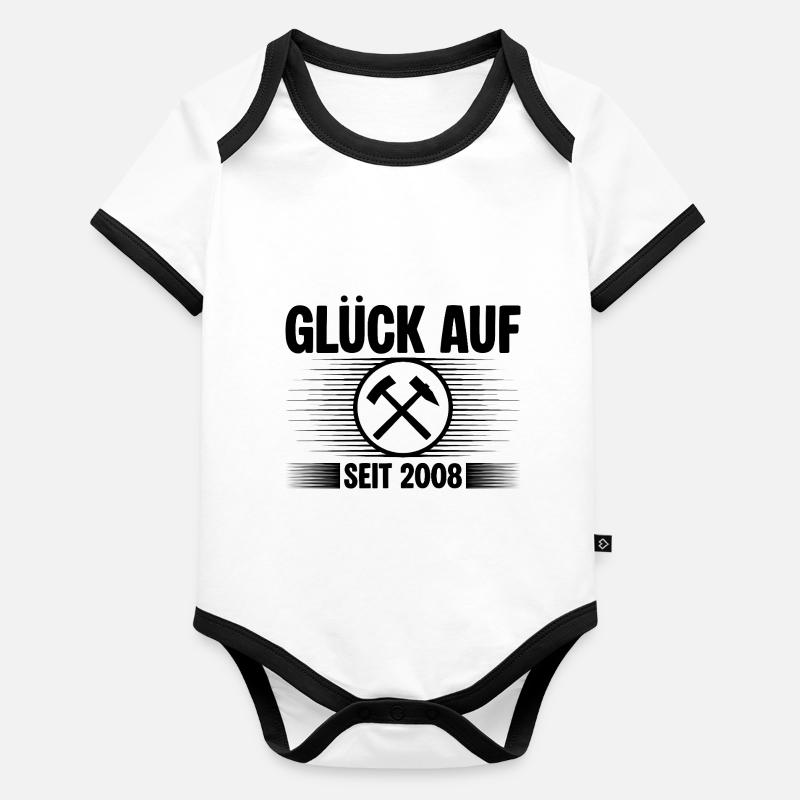 Glueck auf seit 2008 Baby Bio-Kurzarm-Kontrastbody