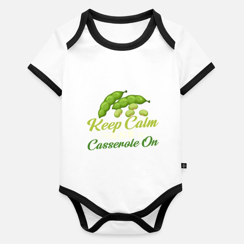 Restez calme et cocotte sur le design Body Bébé bio contrasté manches courtes