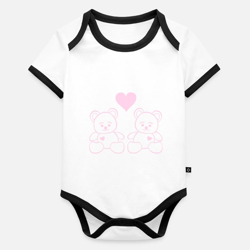 Amour en peluche Body Bébé bio contrasté manches courtes