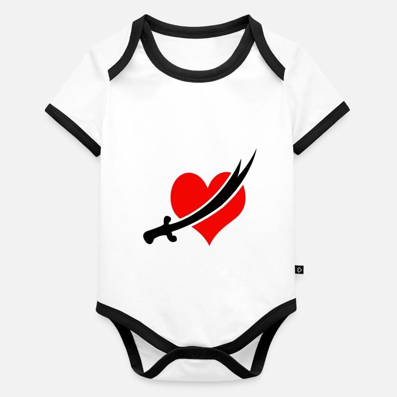 alevi kalp Body Bébé bio contrasté manches courtes