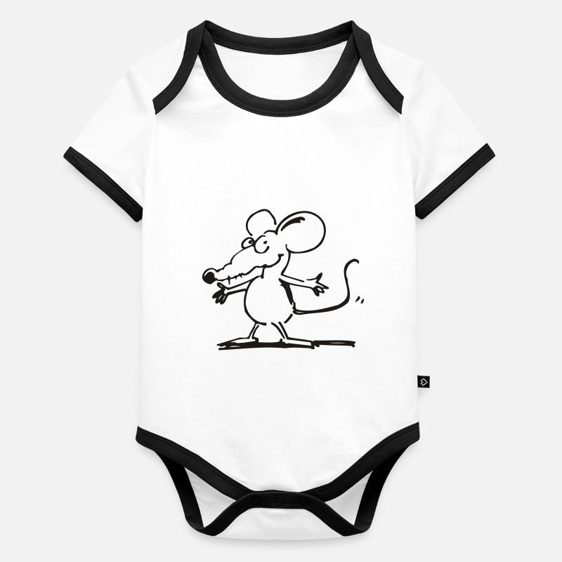 Ratte stopp Baby Bio-Kurzarm-Kontrastbody