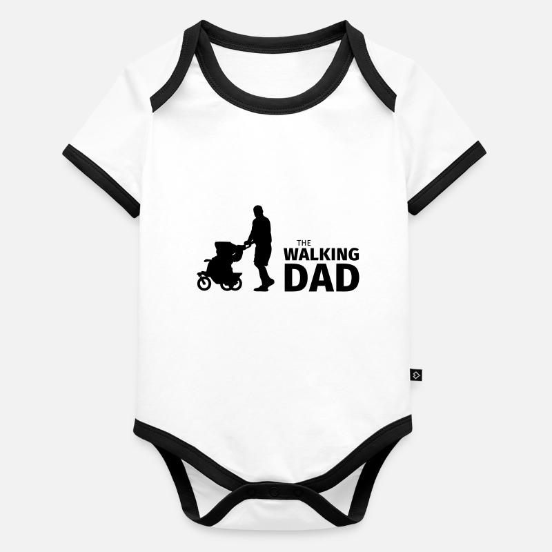 The Walking Dad Body Bébé bio contrasté manches courtes