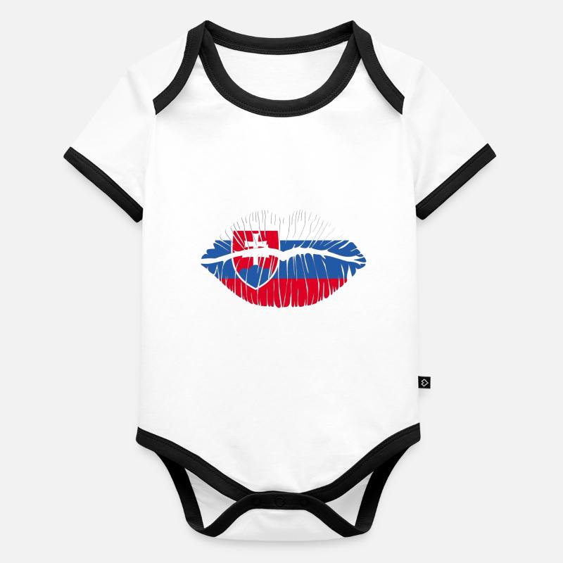 Kuss Slowakei Baby Bio-Kurzarm-Kontrastbody