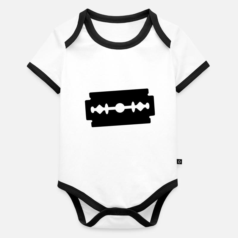 Rasierklinge Symbol Baby Bio-Kurzarm-Kontrastbody