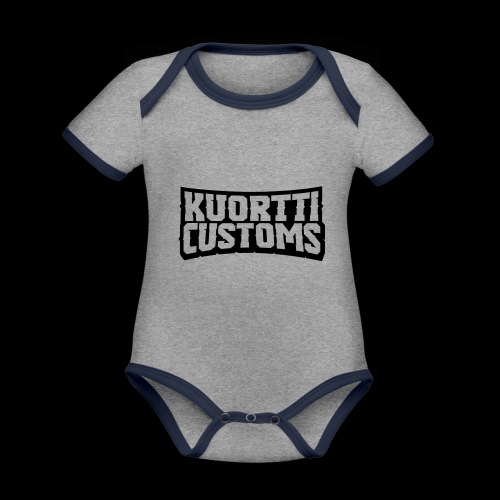 kuortti_customs_logo_main - Vauvan kontrastivärinen, lyhythihainen luomu-body