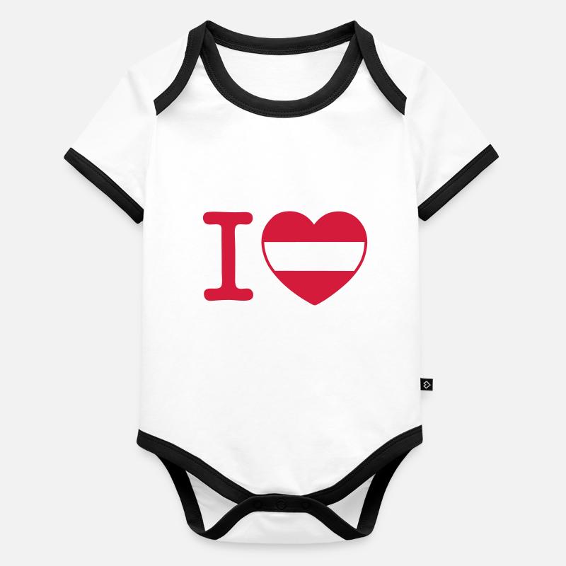 I love Austria Baby Bio-Kurzarm-Kontrastbody