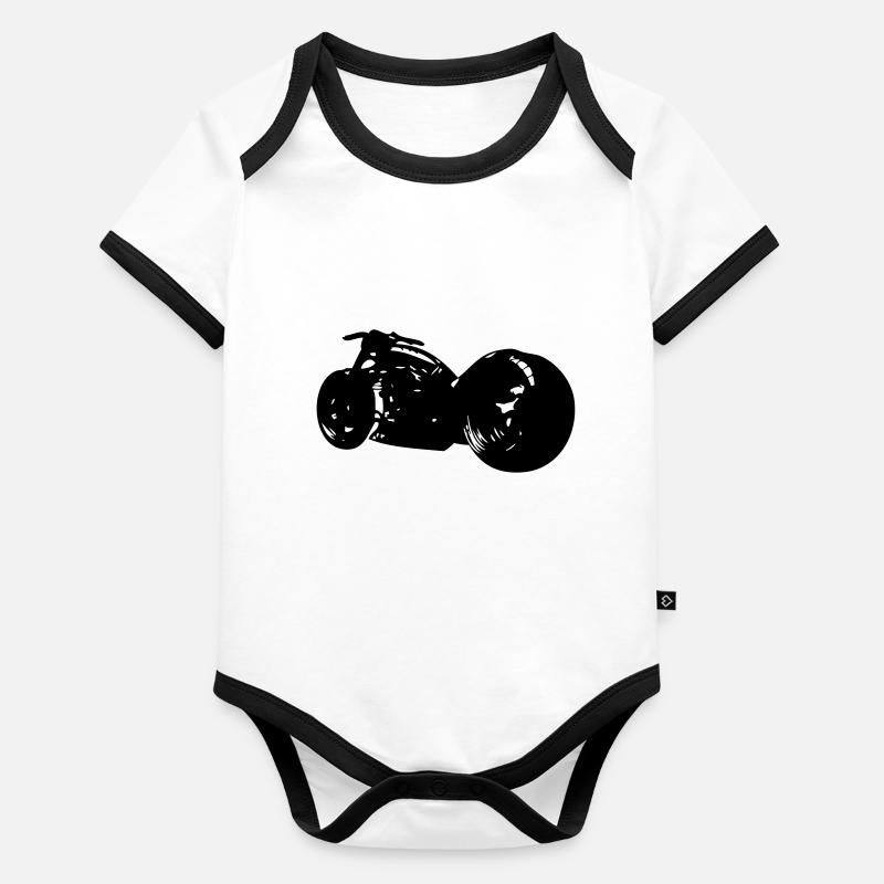 moto grosse roue1 Body Bébé bio contrasté manches courtes