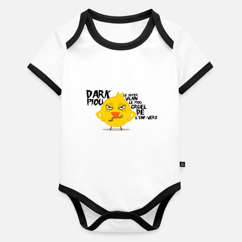 Dark Piou Body Bébé bio contrasté manches courtes