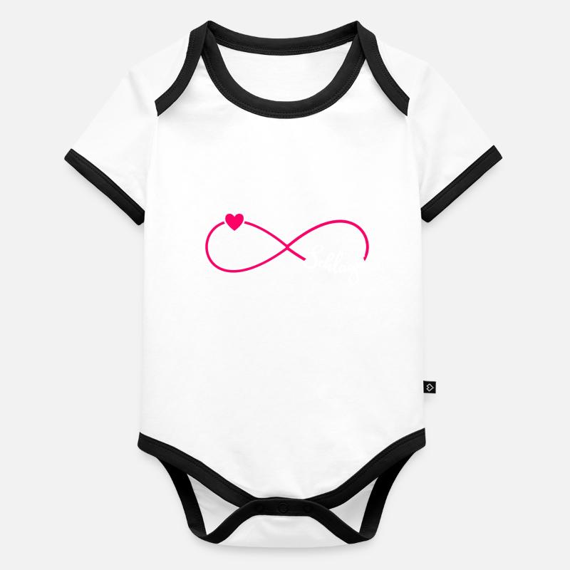 Unendlichkeit Symbol Schlager Infinity Baby Bio-Kurzarm-Kontrastbody