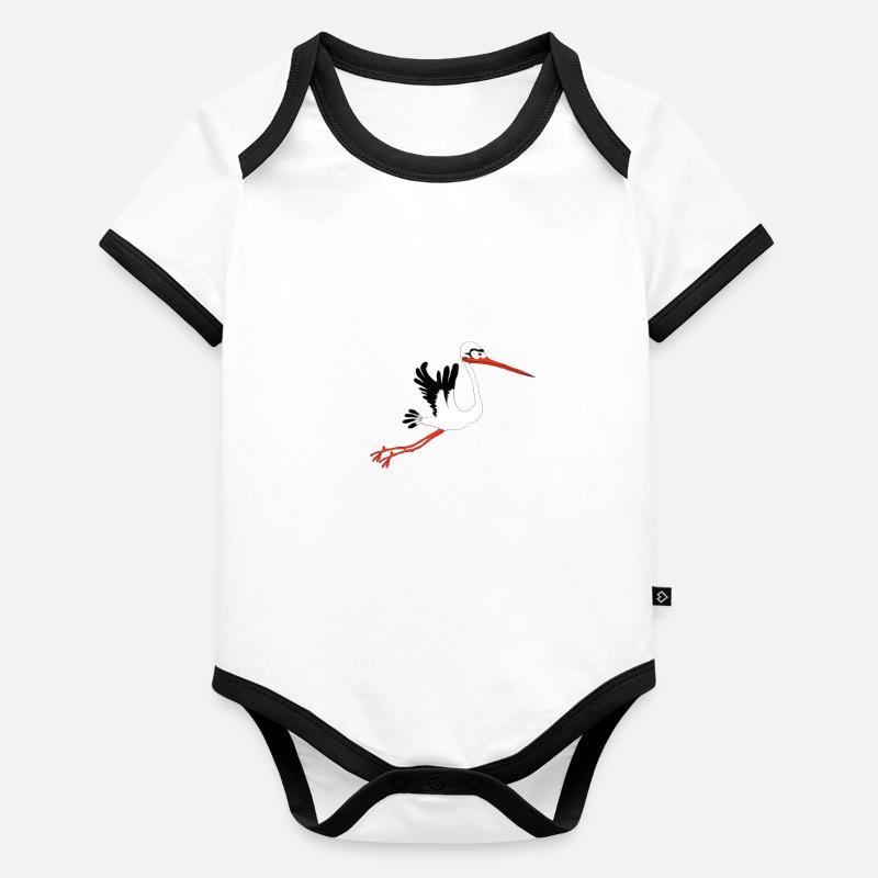 cigogne Body Bébé bio contrasté manches courtes