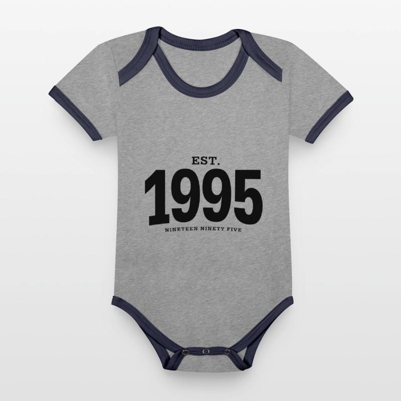 EST. 1995 Nineteen Ninety Five Organic Baby Contrasting Bodysuit