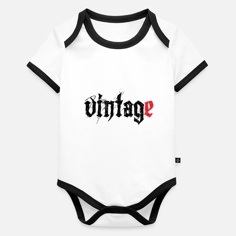 Vintage ! Body Bébé bio contrasté manches courtes