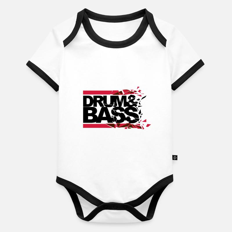 Drum 'n' Bass brisé Body Bébé bio contrasté manches courtes