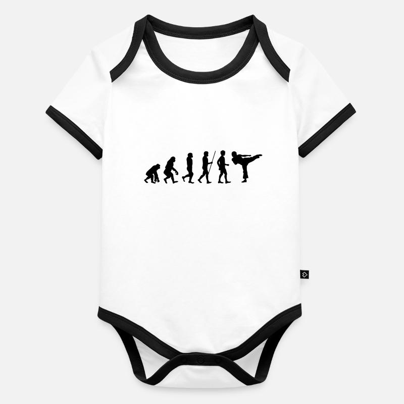 KARATE Evolution Arts Martiaux Kickboxing Bruce Lee Body Bébé bio contrasté manches courtes