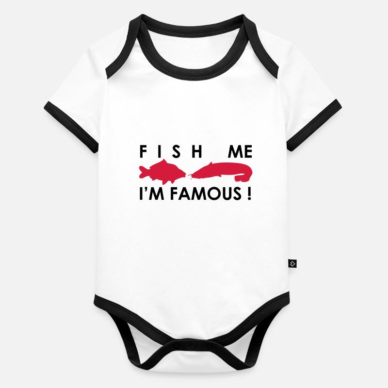 Fish Me I'm Famous ! Body Bébé bio contrasté manches courtes