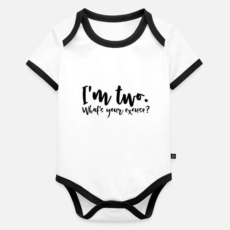 I'm two. What's your excuse? Baby Bio-Kurzarm-Kontrastbody