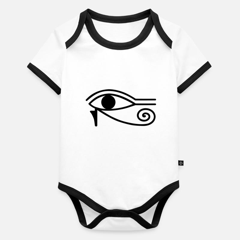 Œil Oudjat horus retro symbole vintage Body Bébé bio contrasté manches courtes