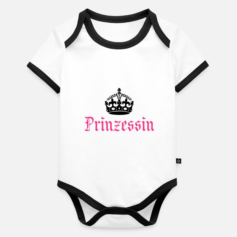 Princesse avec la couronne Body Bébé bio contrasté manches courtes