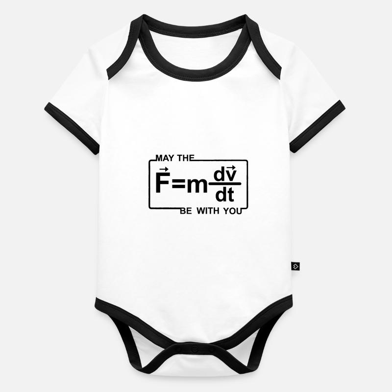 Science May The Force Star Equation Funny Space Body Bébé bio contrasté manches courtes