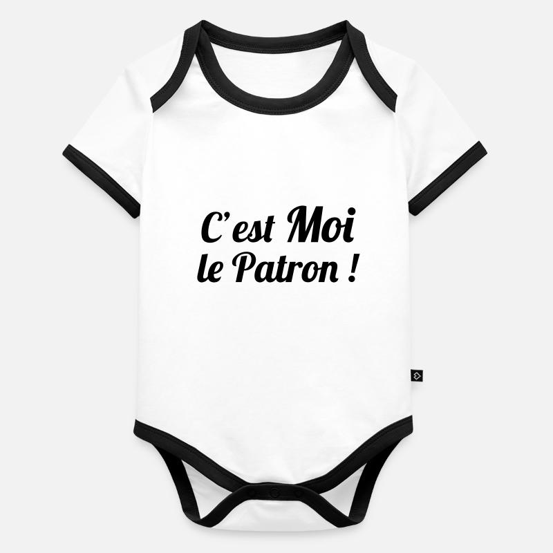 c'est MOI le Patron ! Body Bébé bio contrasté manches courtes