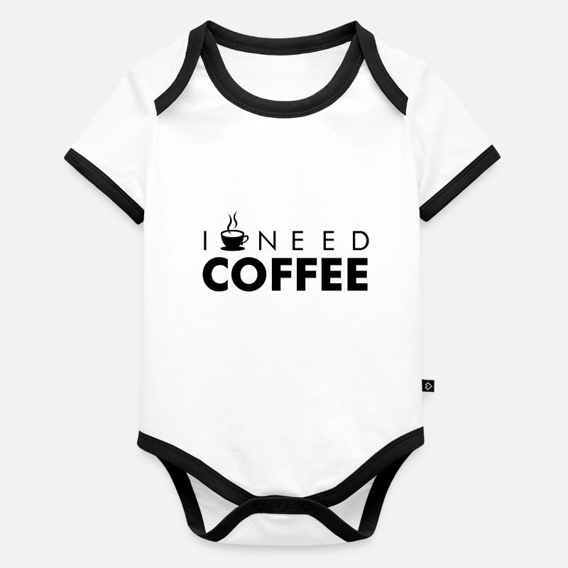 I NEED COFFEE Baby Bio-Kurzarm-Kontrastbody