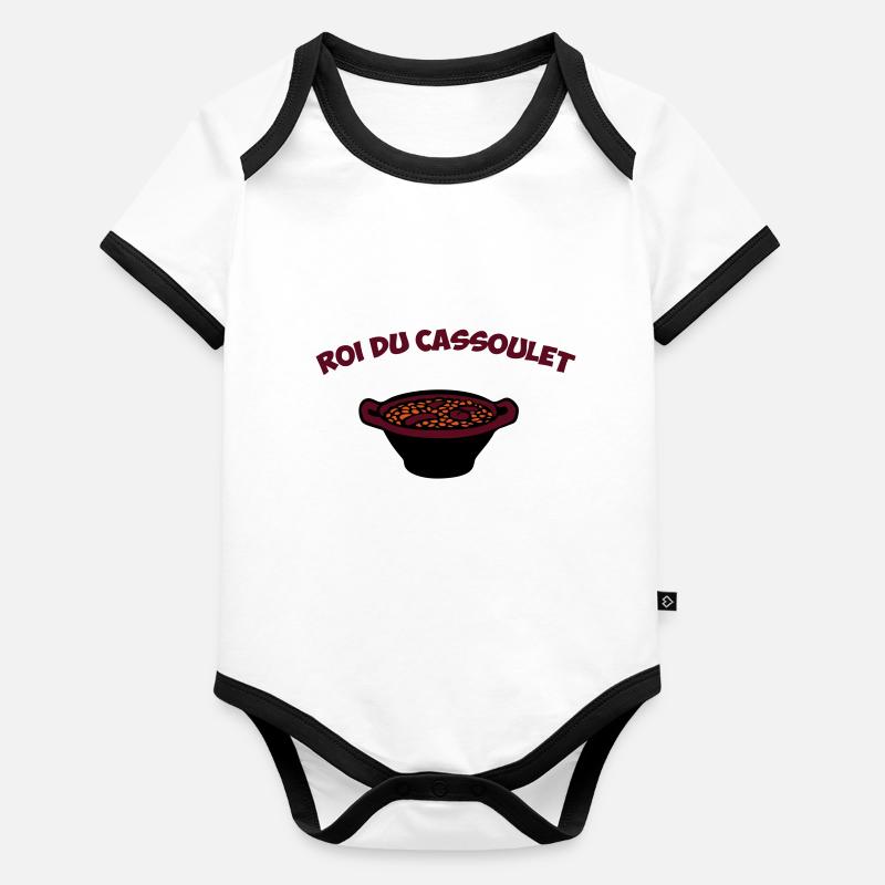 roi du cassoulet plat du Languedoc Carcasonn e Body Bébé bio contrasté manches courtes