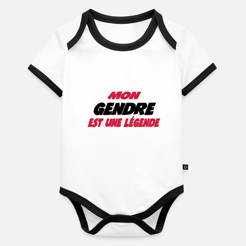 Mon gendre est une légende Body Bébé bio contrasté manches courtes