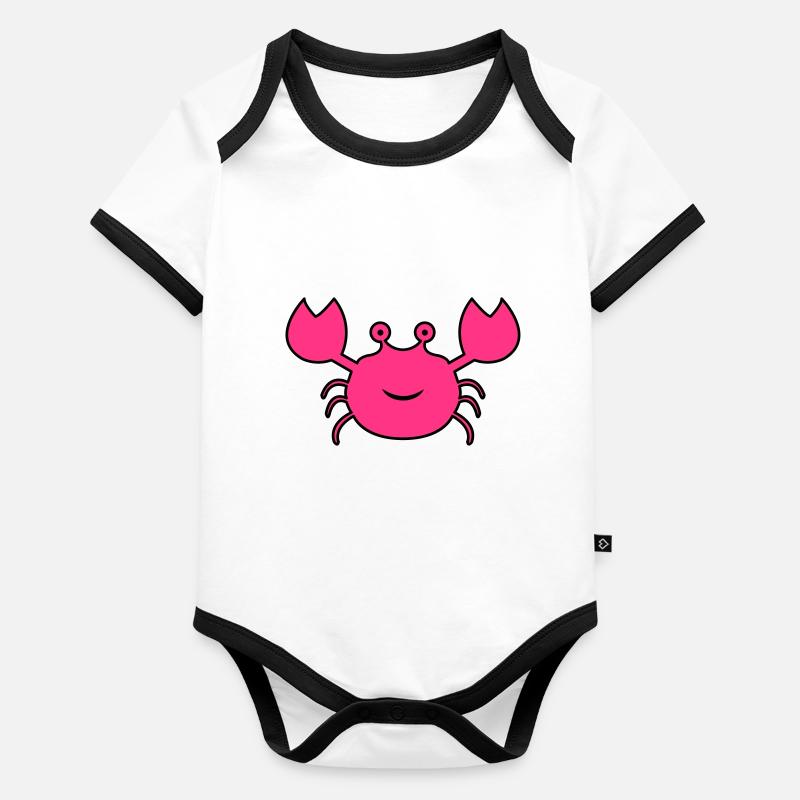 krabbe02 Baby Bio-Kurzarm-Kontrastbody
