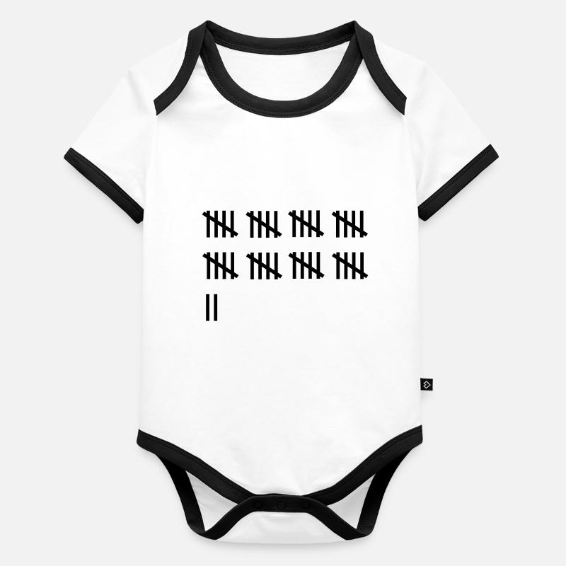 Strichliste 22 Baby Bio-Kurzarm-Kontrastbody