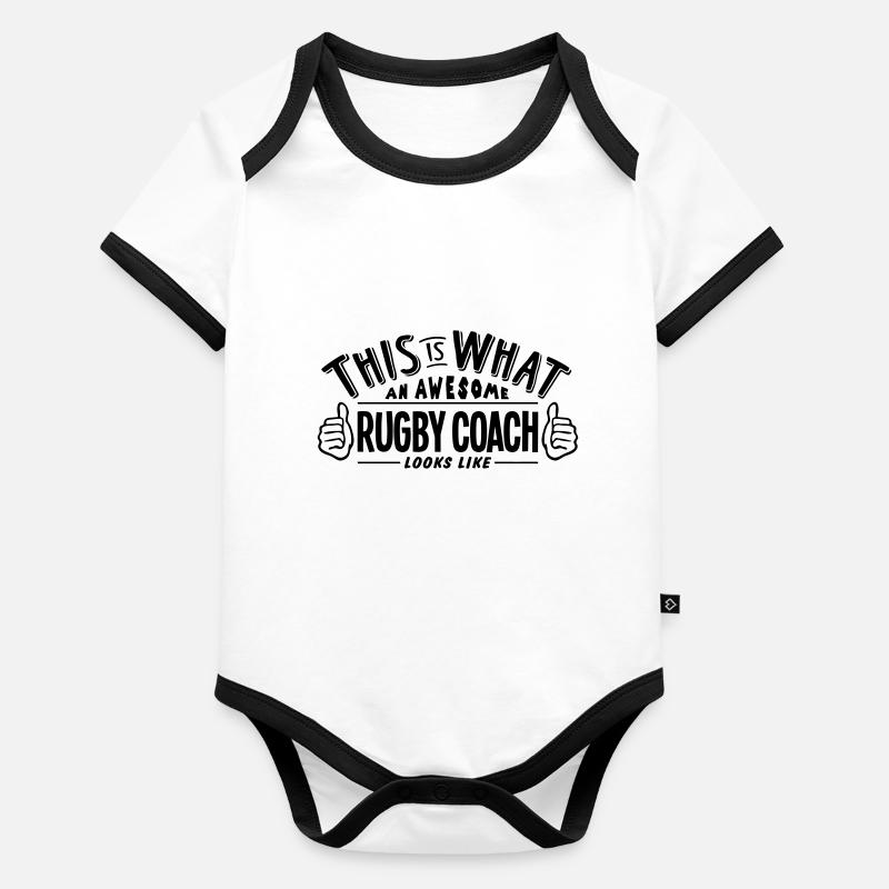 awesome rugby coach looks like pro desig Organic Baby Contrasting Bodysuit