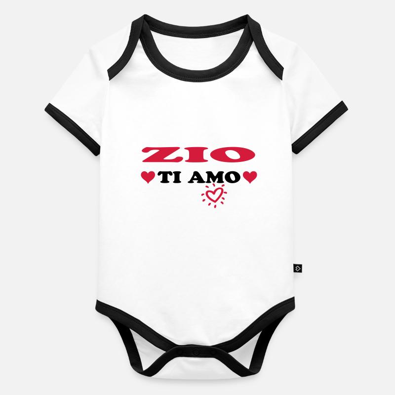 Zio ti amo Body Bébé bio contrasté manches courtes