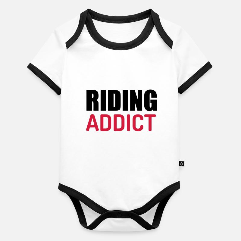 Equitation / Cheval / Cavalier / Equestre Body Bébé bio contrasté manches courtes
