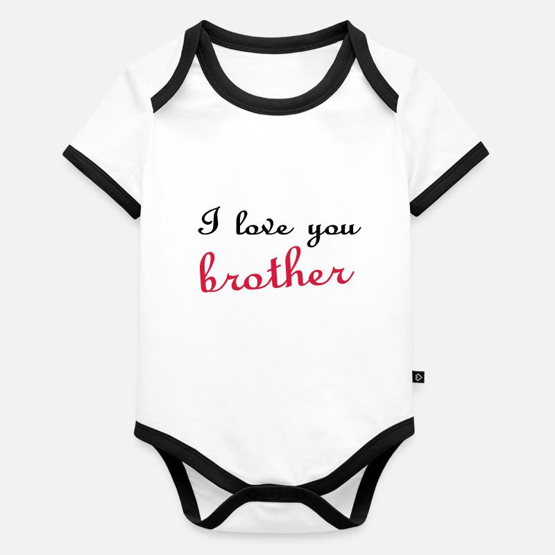 I love you brother Body Bébé bio contrasté manches courtes