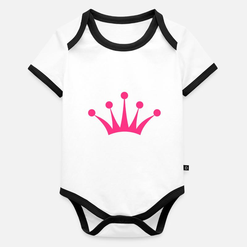Krone Prinzessin - Princess Crown Body Bébé bio contrasté manches courtes