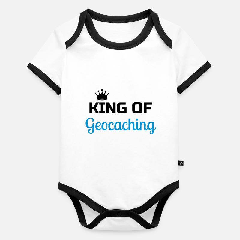 Geocaching / Geocacher / Compass / GPS Organic Baby Contrasting Bodysuit