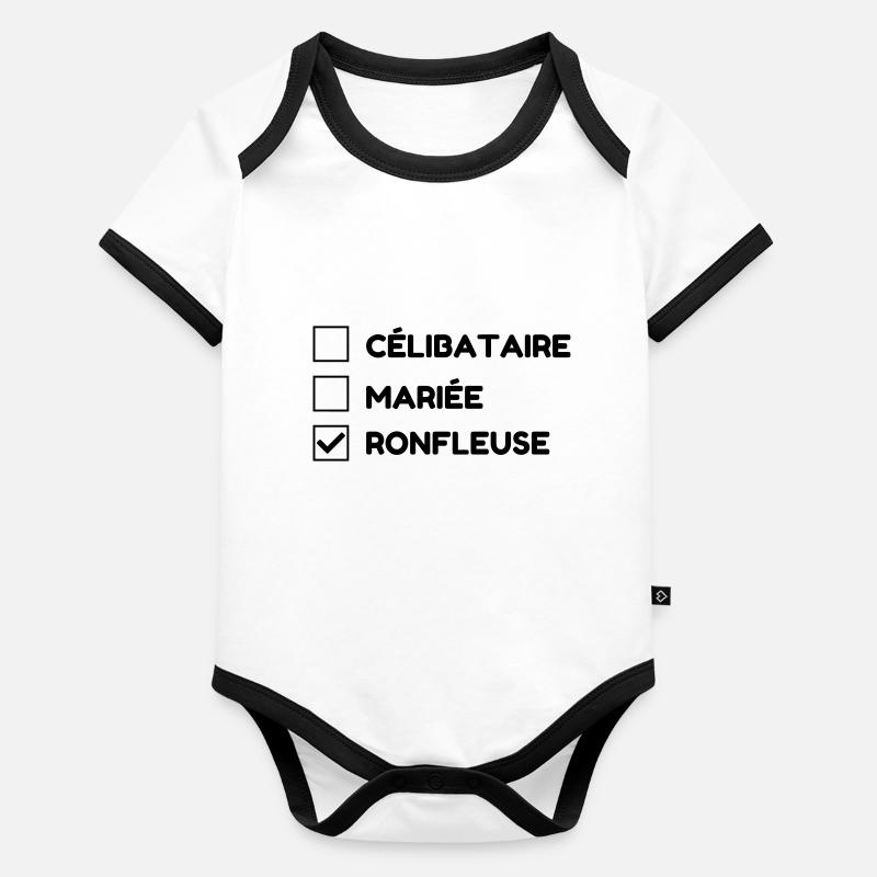 Schnarchen / Schnarcher / Schlaf / Schnarcherin Baby Bio-Kurzarm-Kontrastbody