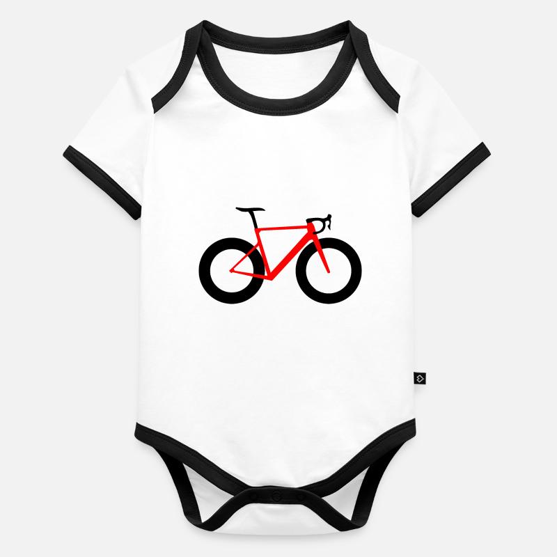 Rennrad rot Baby Bio-Kurzarm-Kontrastbody