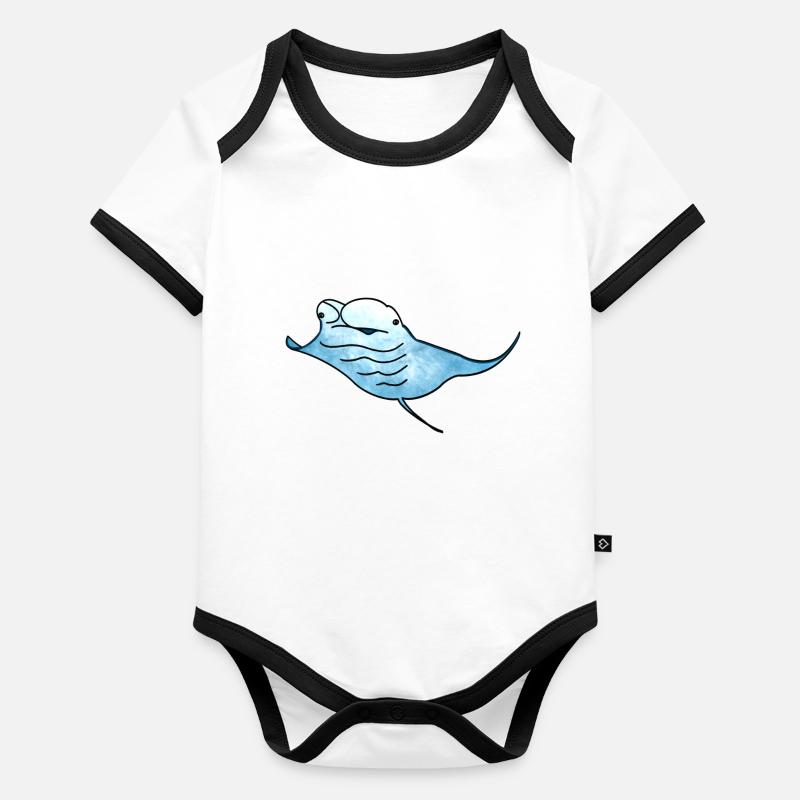 Mantarochen Manta Rochen Baby Bio-Kurzarm-Kontrastbody