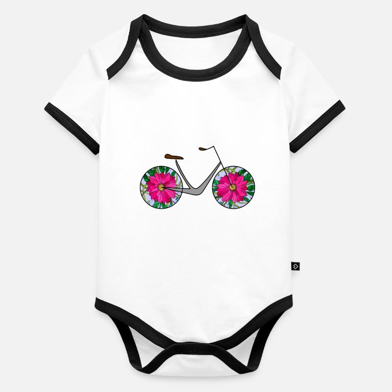 Bicyclette Body Bébé bio contrasté manches courtes