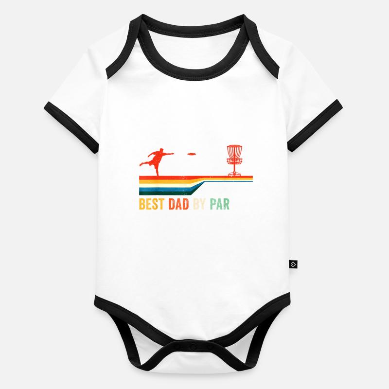 Best Dad By Par Disc GolfGolfing Golfer Gift Disk Baby Bio-Kurzarm-Kontrastbody