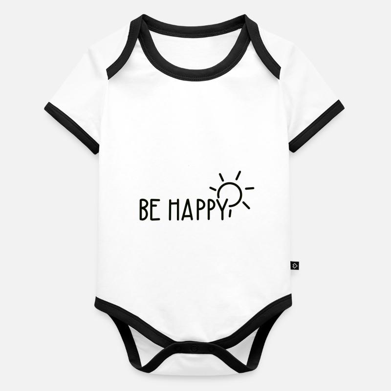 be happy Body Bébé bio contrasté manches courtes
