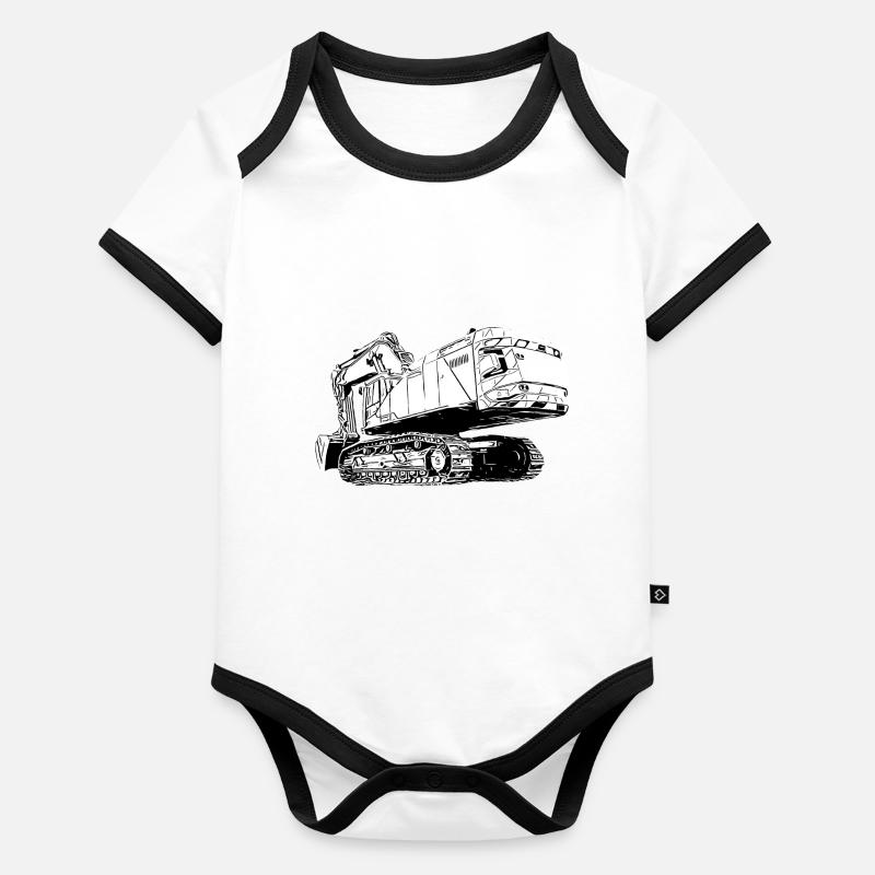 Excavator Organic Baby Contrasting Bodysuit