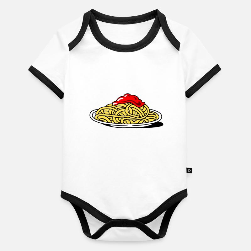 spaghetti à la tomate Body Bébé bio contrasté manches courtes
