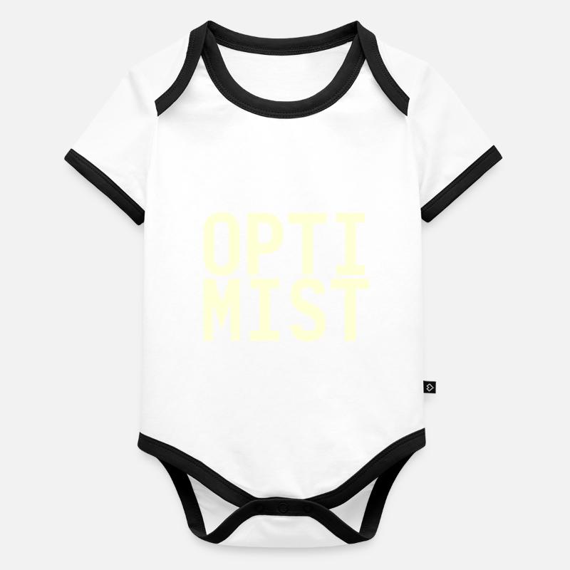 Je suis optimiste ! Body Bébé bio contrasté manches courtes