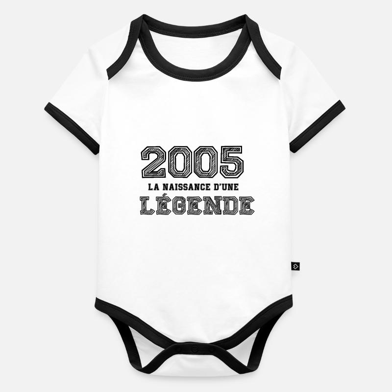 2005 la naissance d'une légende Body Bébé bio contrasté manches courtes