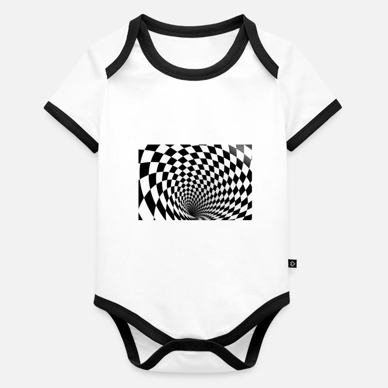 Optical Illusion 3D Body Bébé bio contrasté manches courtes